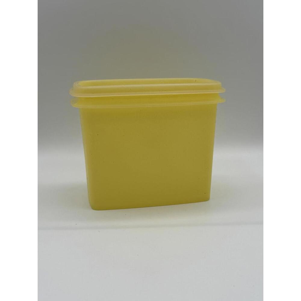 Vintage Tupperware No.1243-2 Yellow Container w Lid Rectangular Freezer Keeper